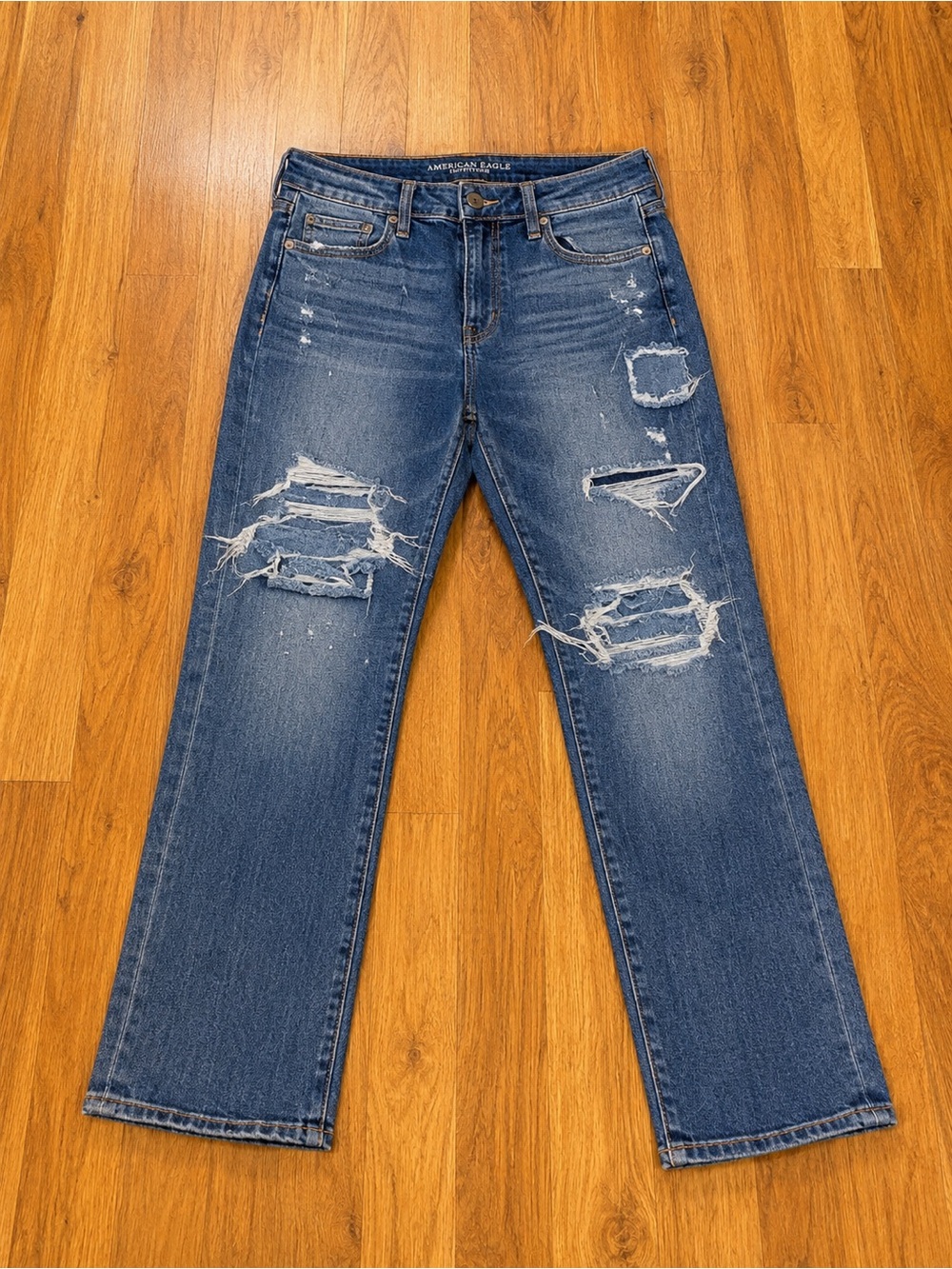 American Eagle Outfitters Women's Distressed Blue Skinny Jeans